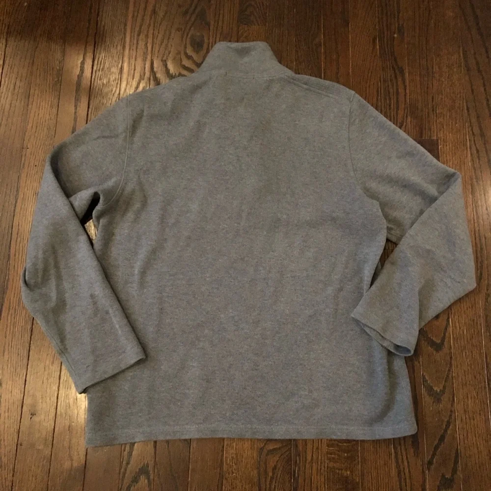 Banana Republic Men’s L Dark Gray High-Collar 1/4 Zip Long-Sleeve Sweater - EUC!